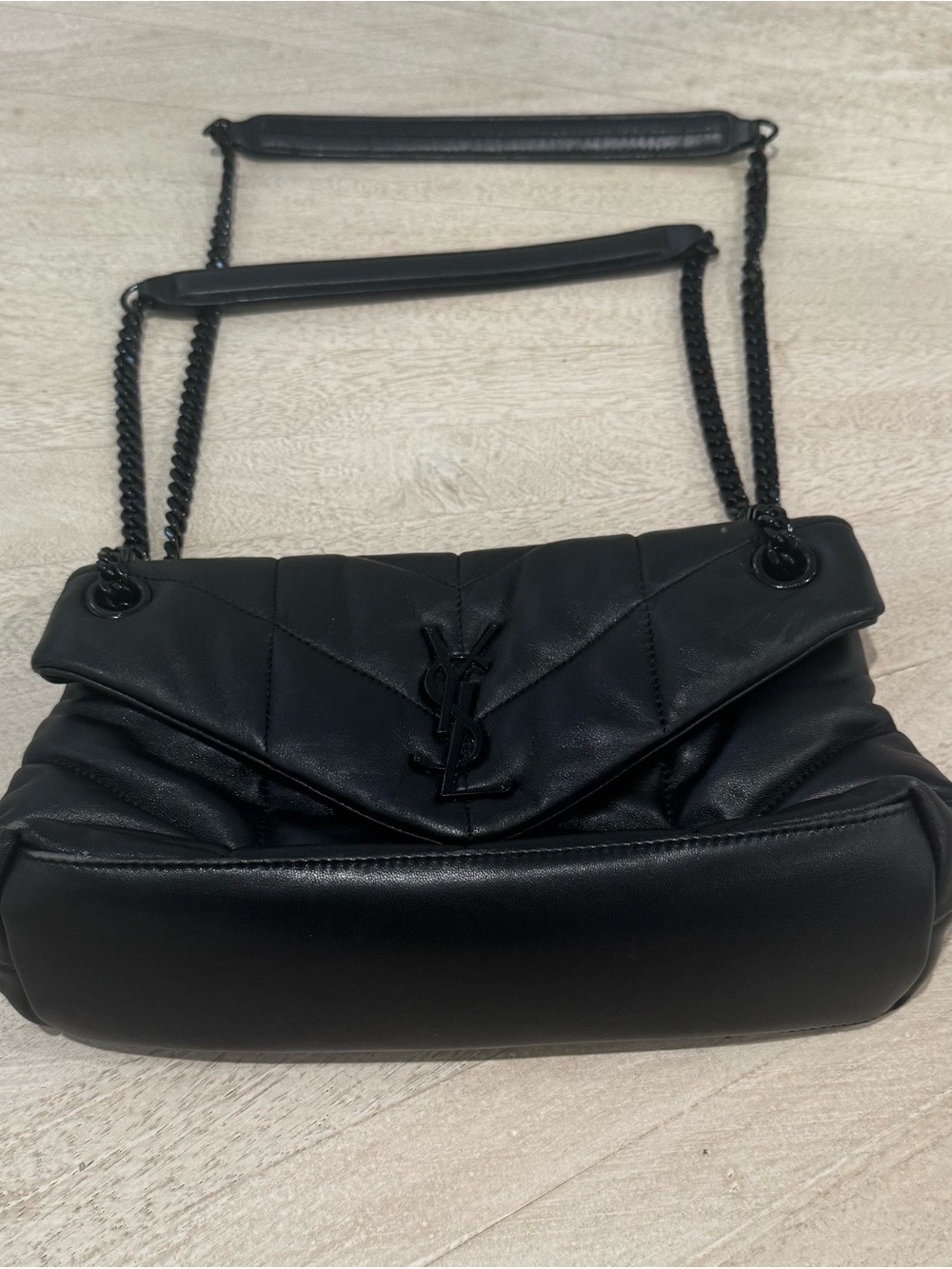 Yves Saint Laurent Black Quilted Puffer Envelope Shoulder/Crossbody Bag